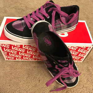 VANS Purple Plaid Tory Skater Shoe